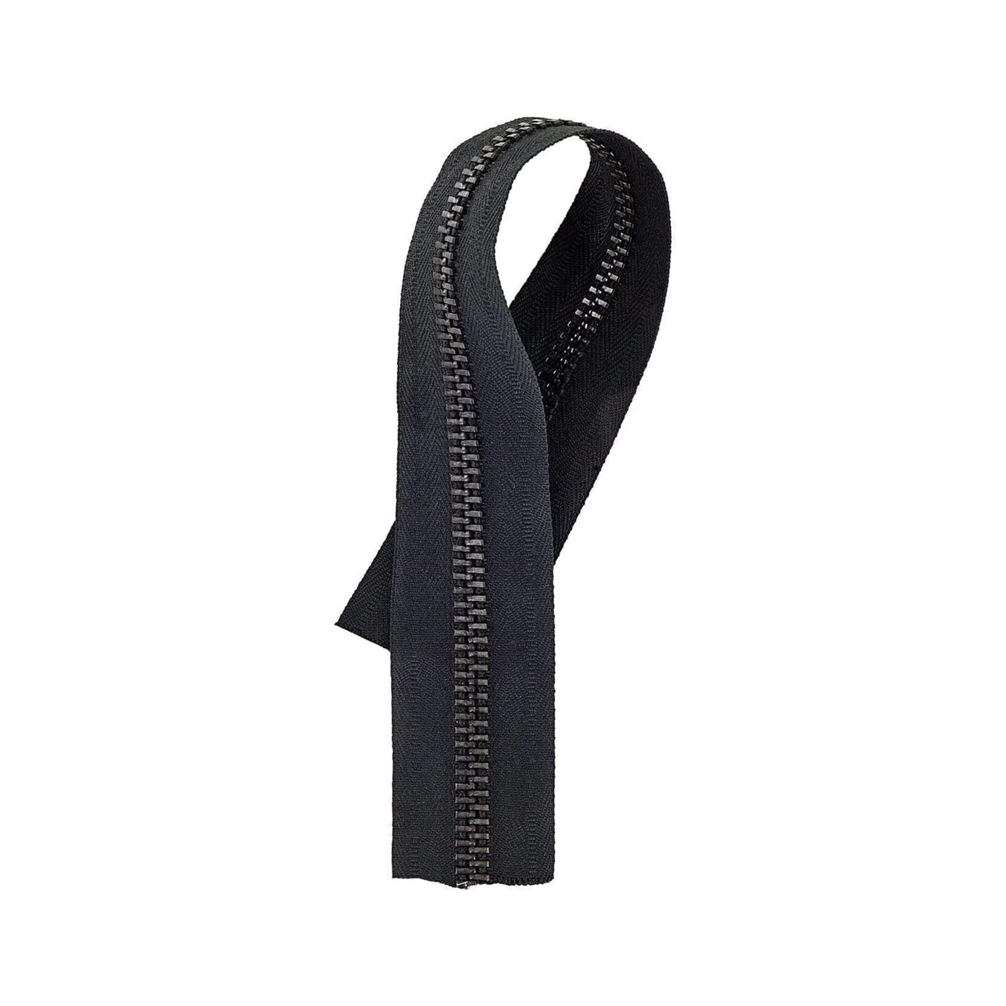 #10 Black, YKK Metal Chain Zipper Tape with Oxidized Teeth, #10M-BLK-OX
