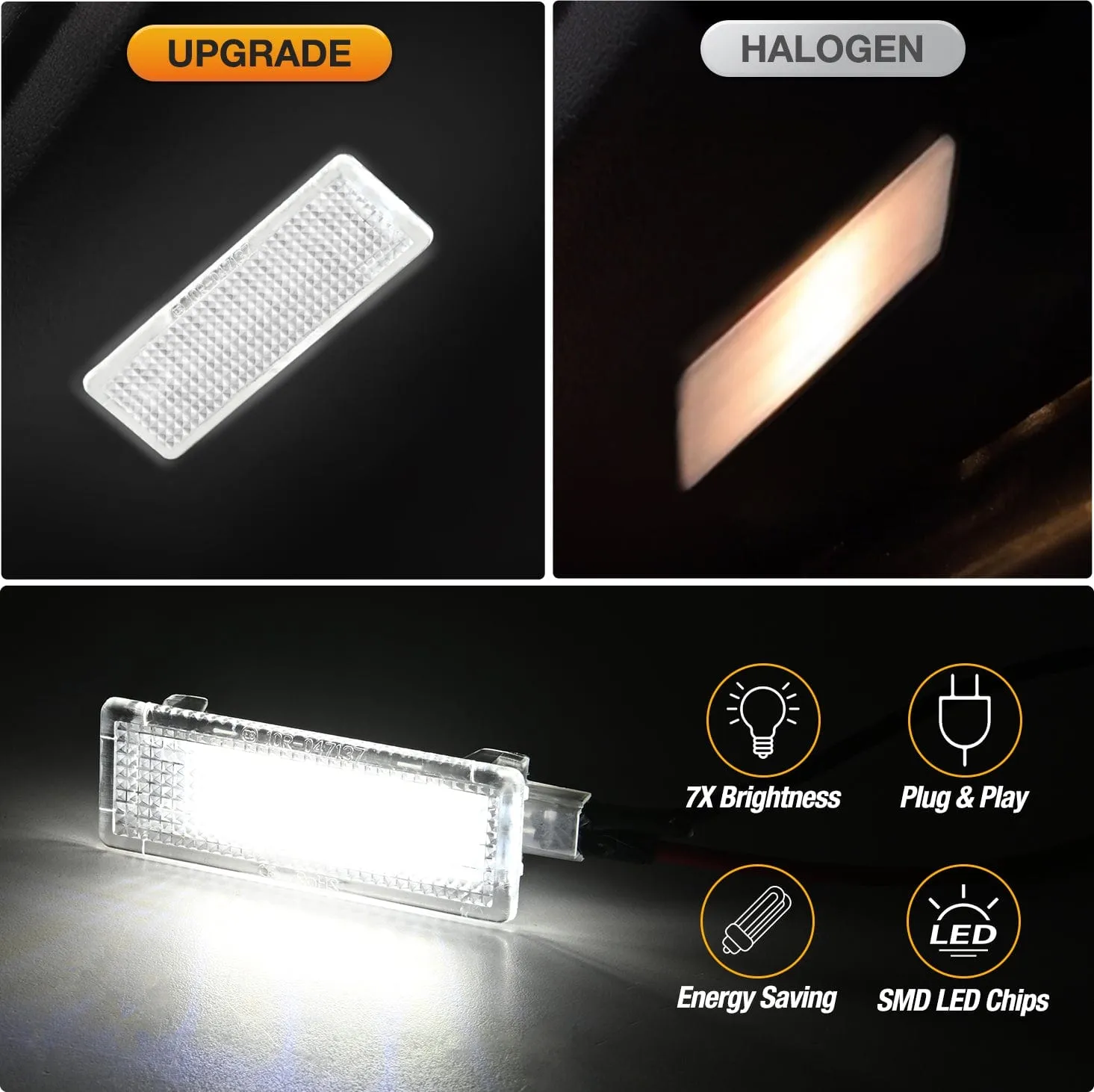 2PCS LED Interior Door Panel Light Courtesy Warning Lights White Beam Plug and Play Compatible with BMW 1 3 5 6 7 Series Z4 X3 X5 X6 E82 E88 E90 F30 E60 F10 E65 E66