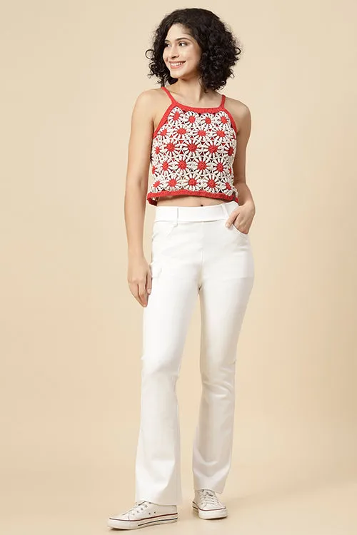 Ajoobaa"Daisy" Pure Cotton Handmade Top- Red