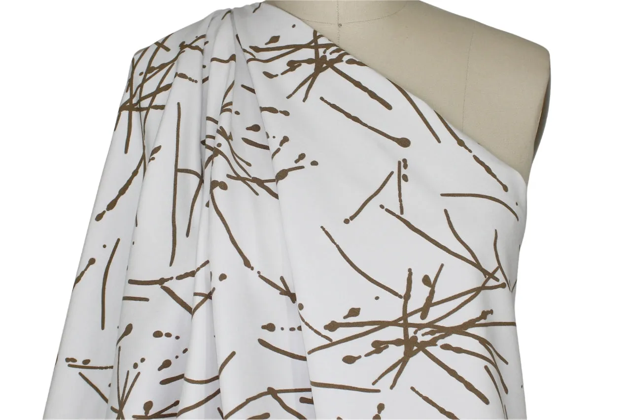 Avenue M0ntaigne Abstract Stretch Bottom Weight - Wood on White