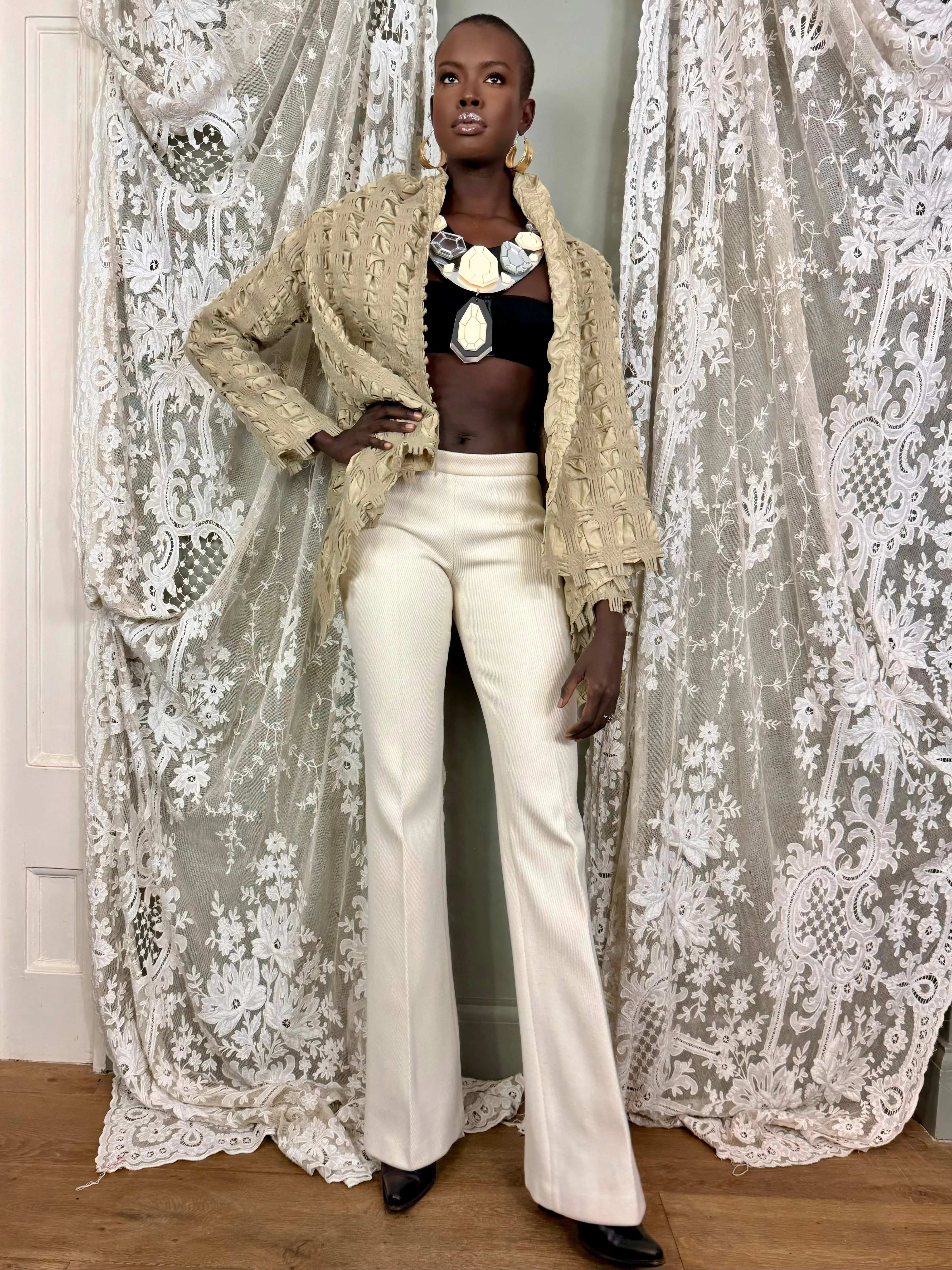 Bahia, textured wool and silk jacket