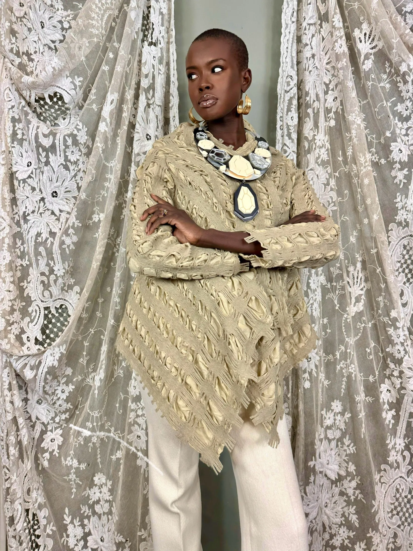 Bahia, textured wool and silk jacket