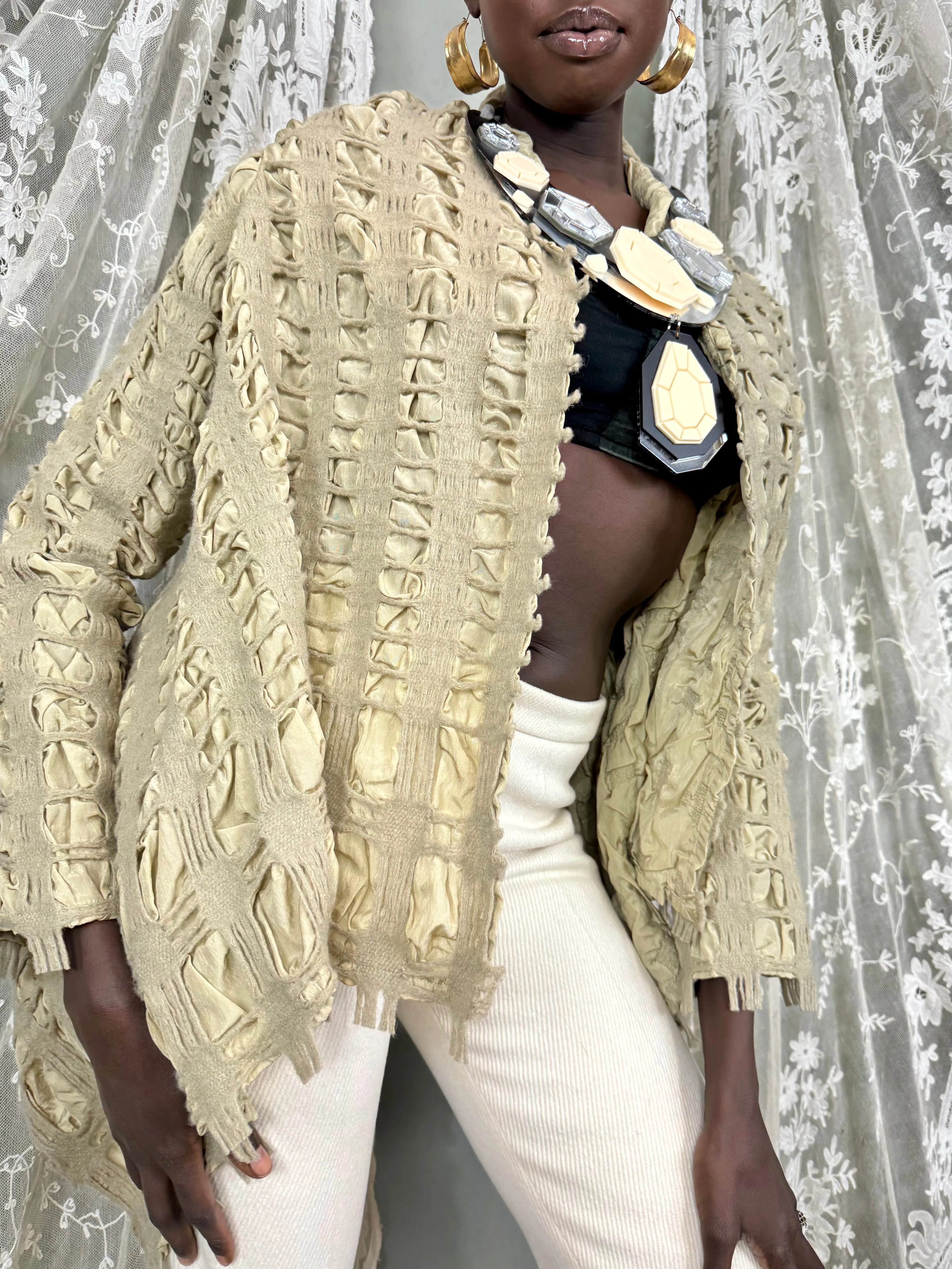 Bahia, textured wool and silk jacket