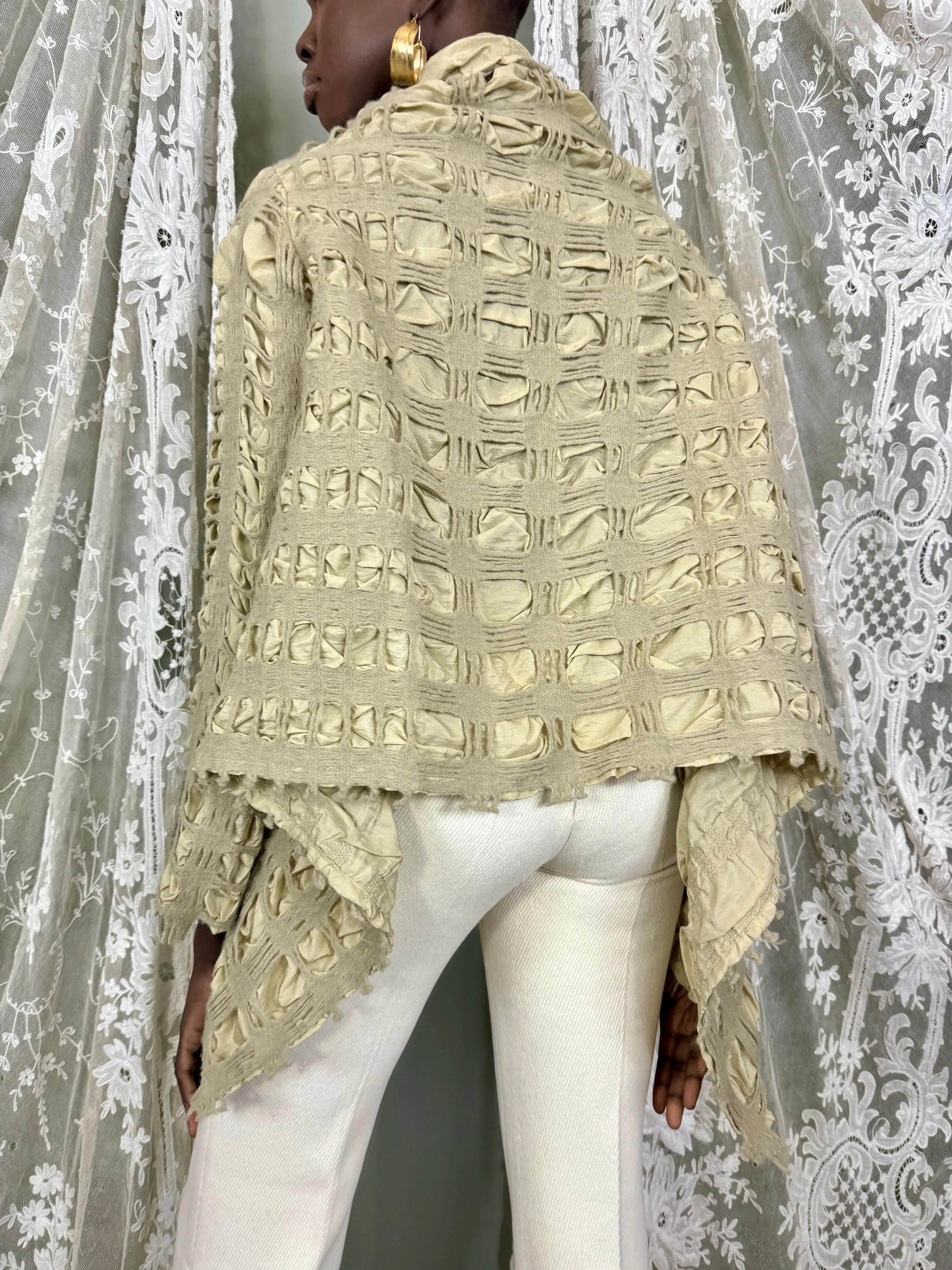 Bahia, textured wool and silk jacket