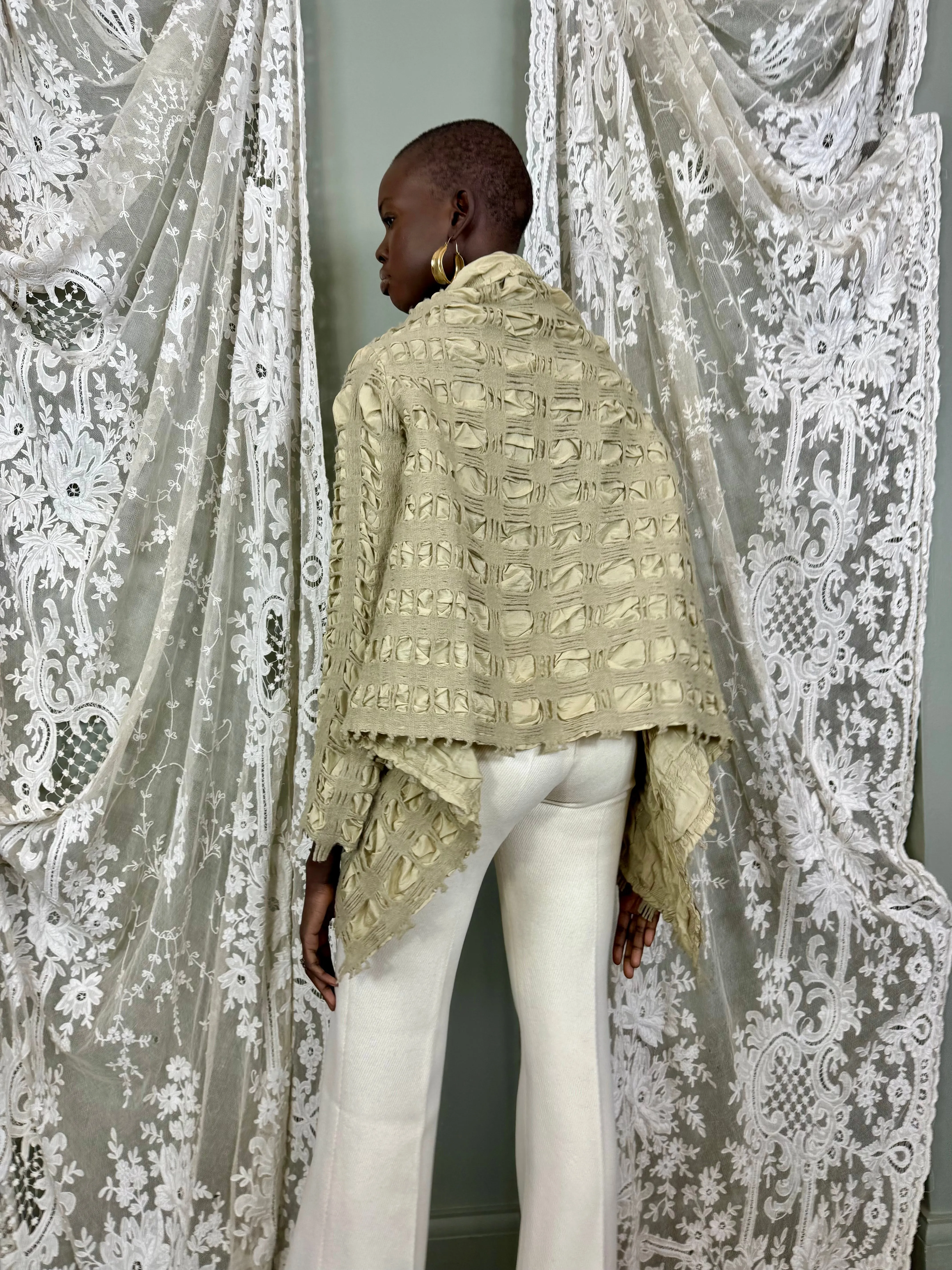 Bahia, textured wool and silk jacket