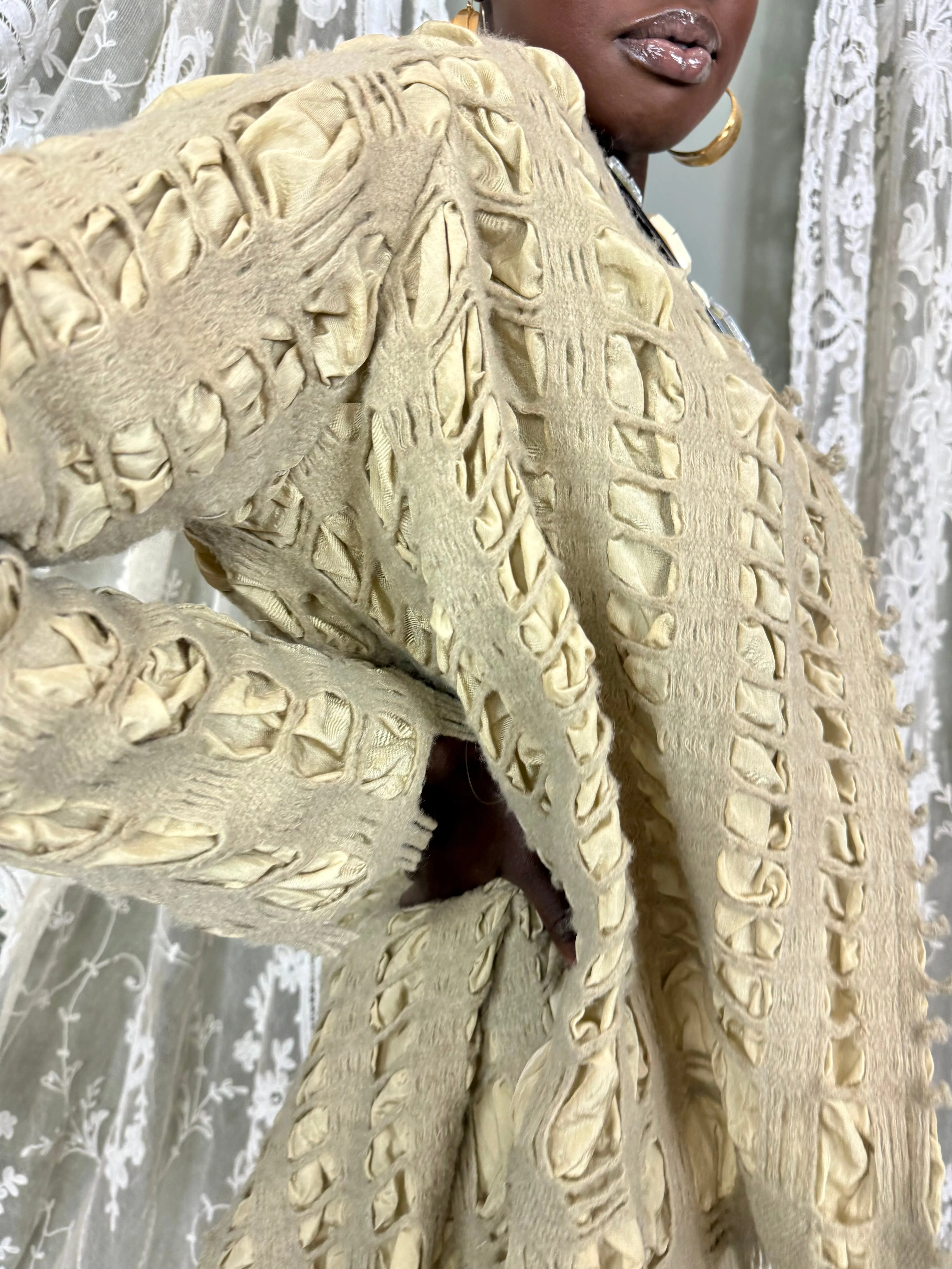 Bahia, textured wool and silk jacket