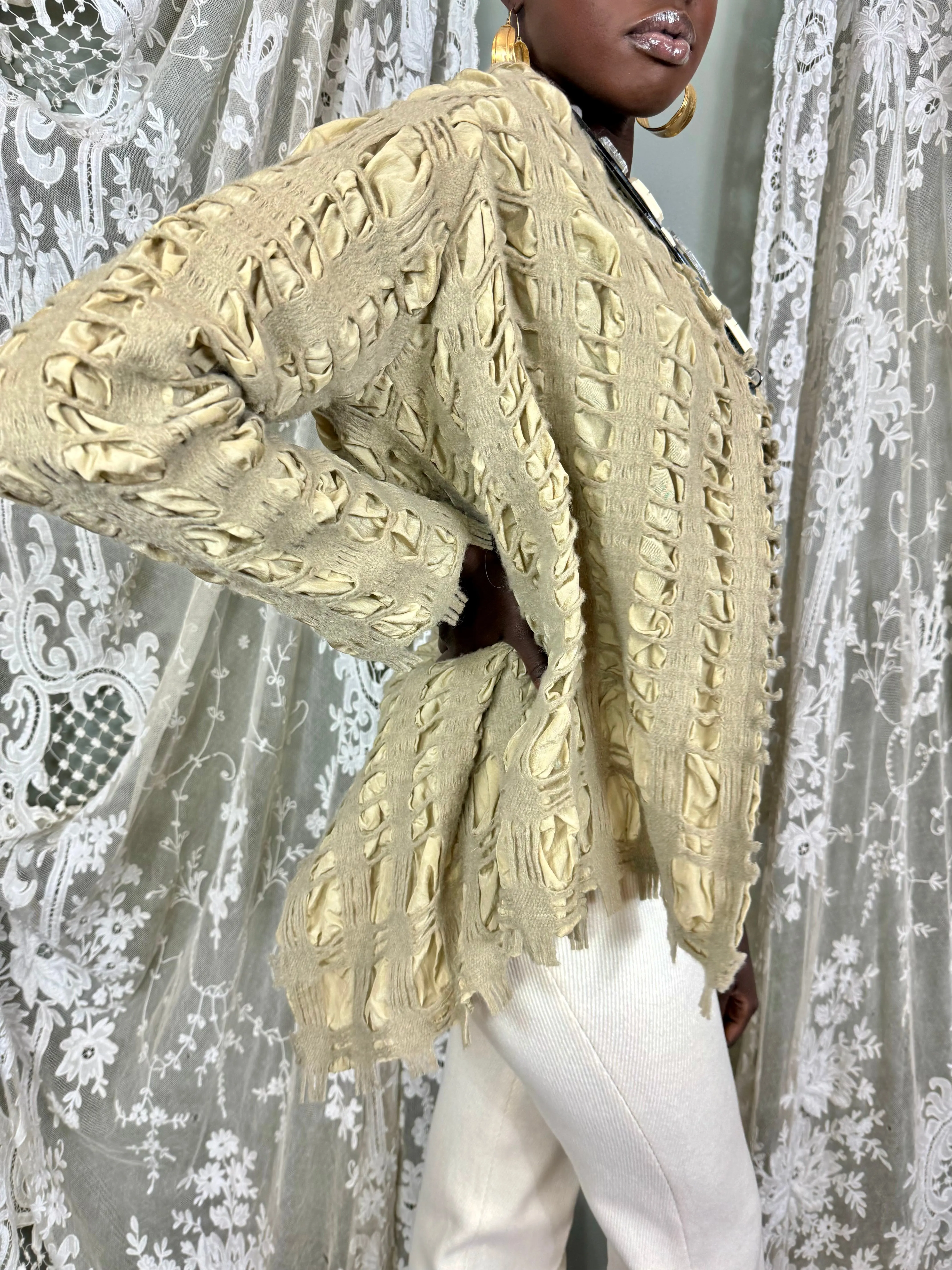 Bahia, textured wool and silk jacket