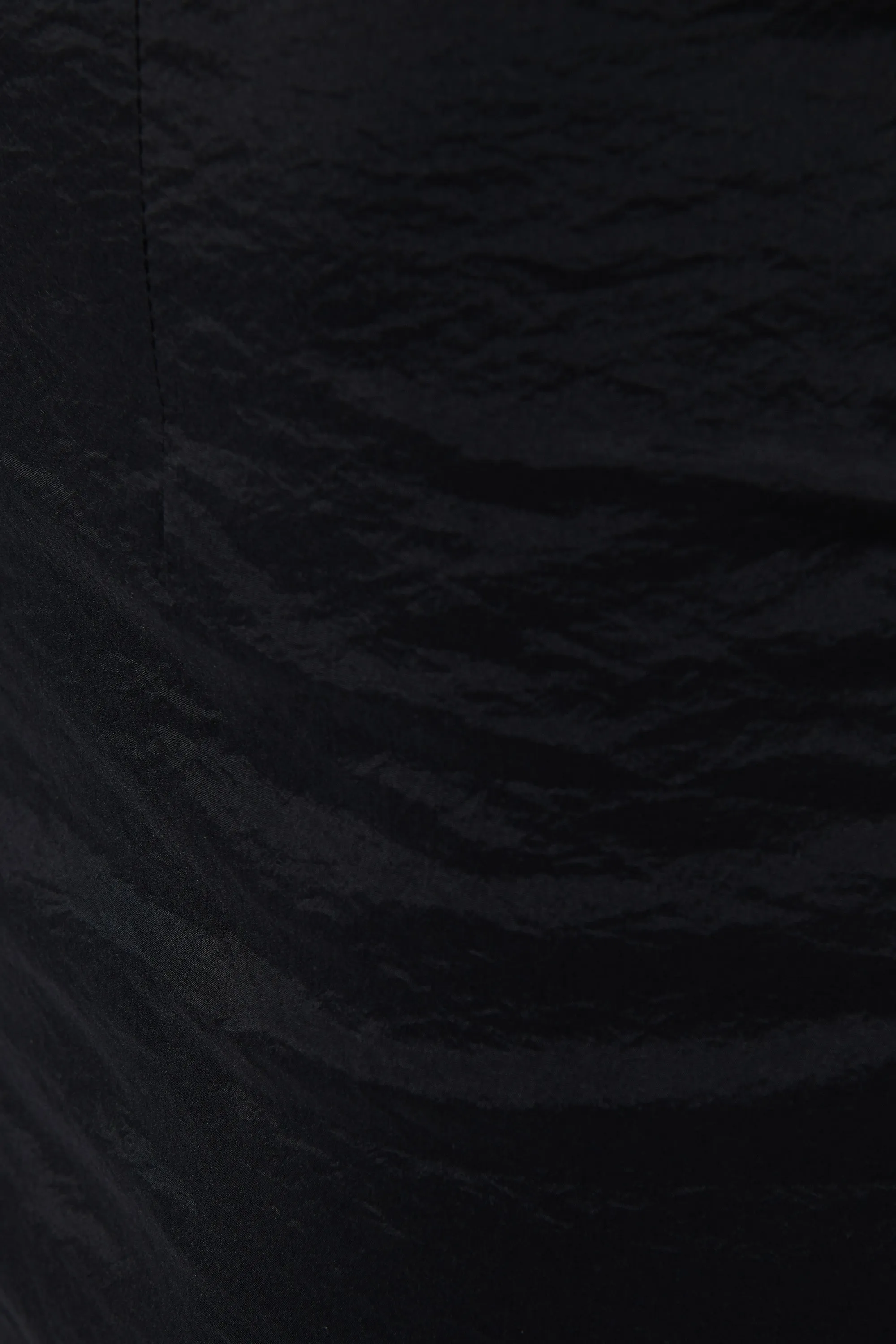 Black Lettuce-Edge Stretch Maxi Skirt