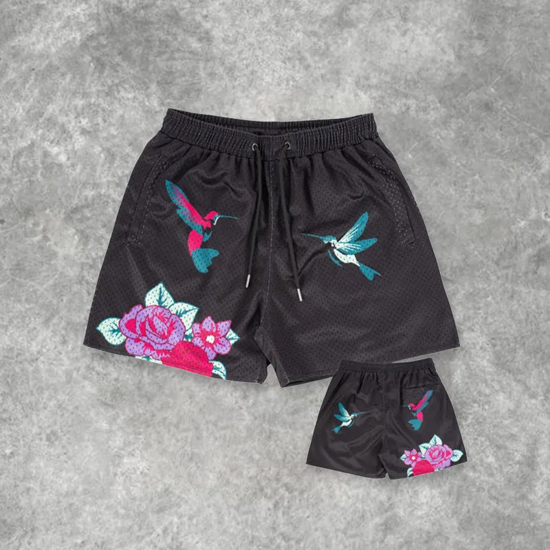 Blavra Love In The Air Street Fashion Hip Hop Mesh Shorts