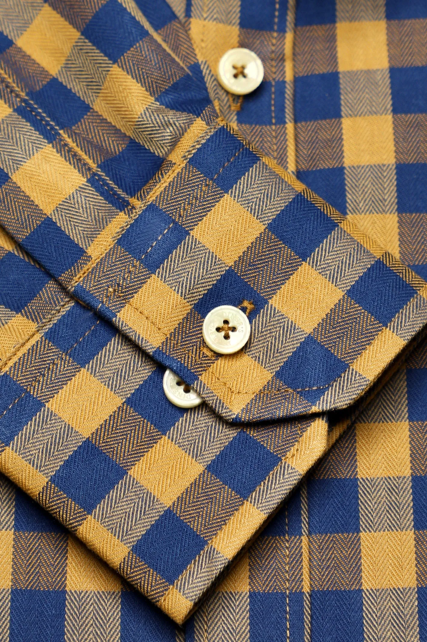 Camel Gingham Check Casual Shirt