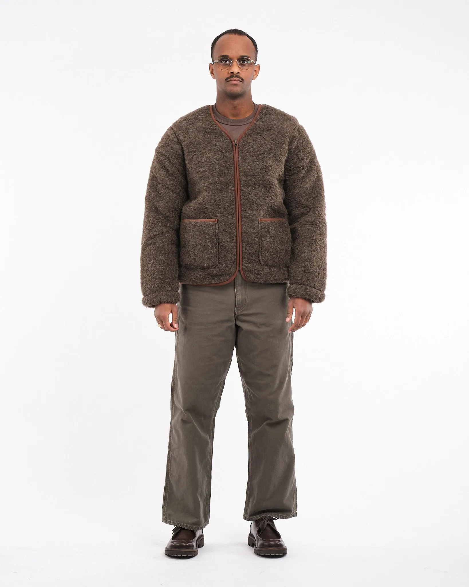 Cardigan Zip Up Medium Brown