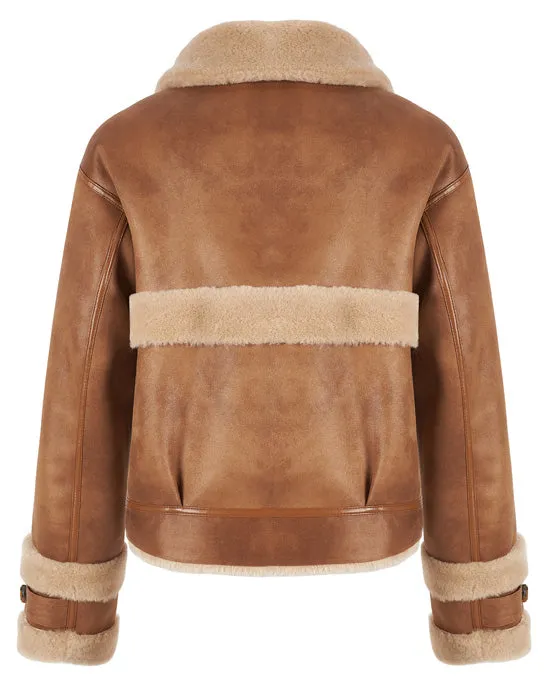 Faux Fur Jacket Camel