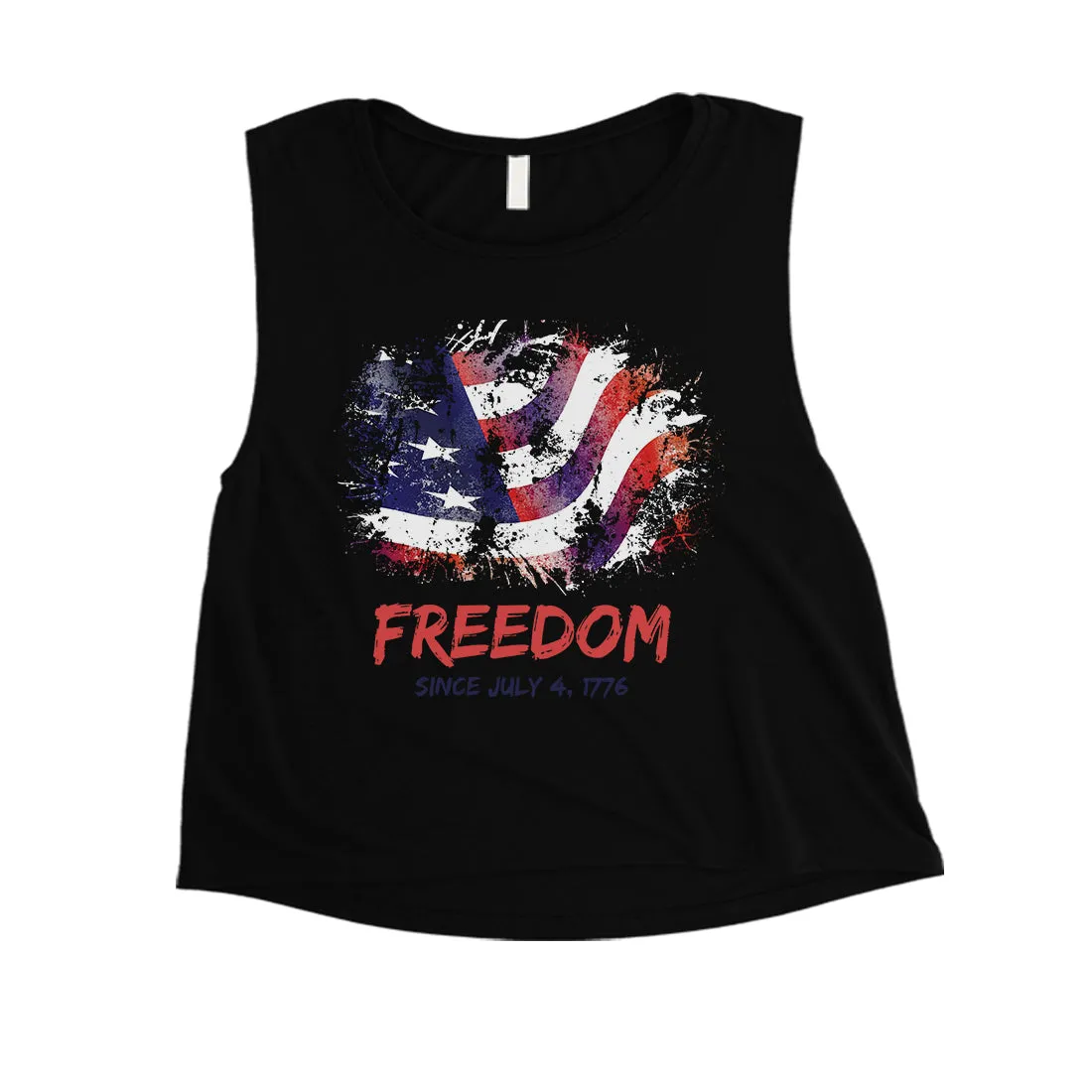 Freedom Since July 4th Crop Tank Top Mens Graphic Workout Tanks