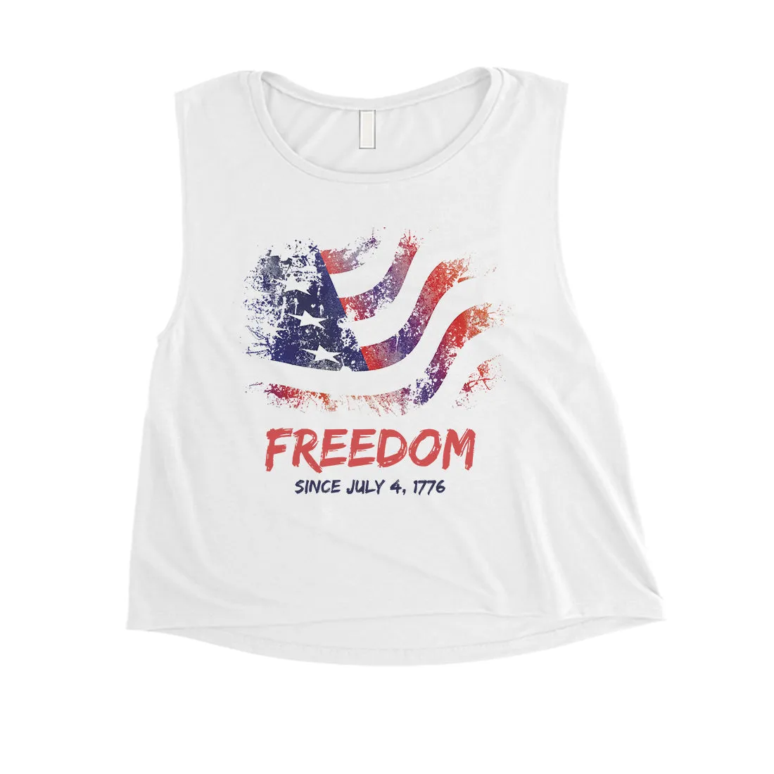 Freedom Since July 4th Crop Tank Top Mens Graphic Workout Tanks