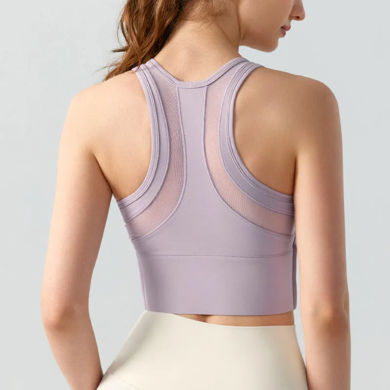Front Zipper Sports High Strength Workout Yoga Bra