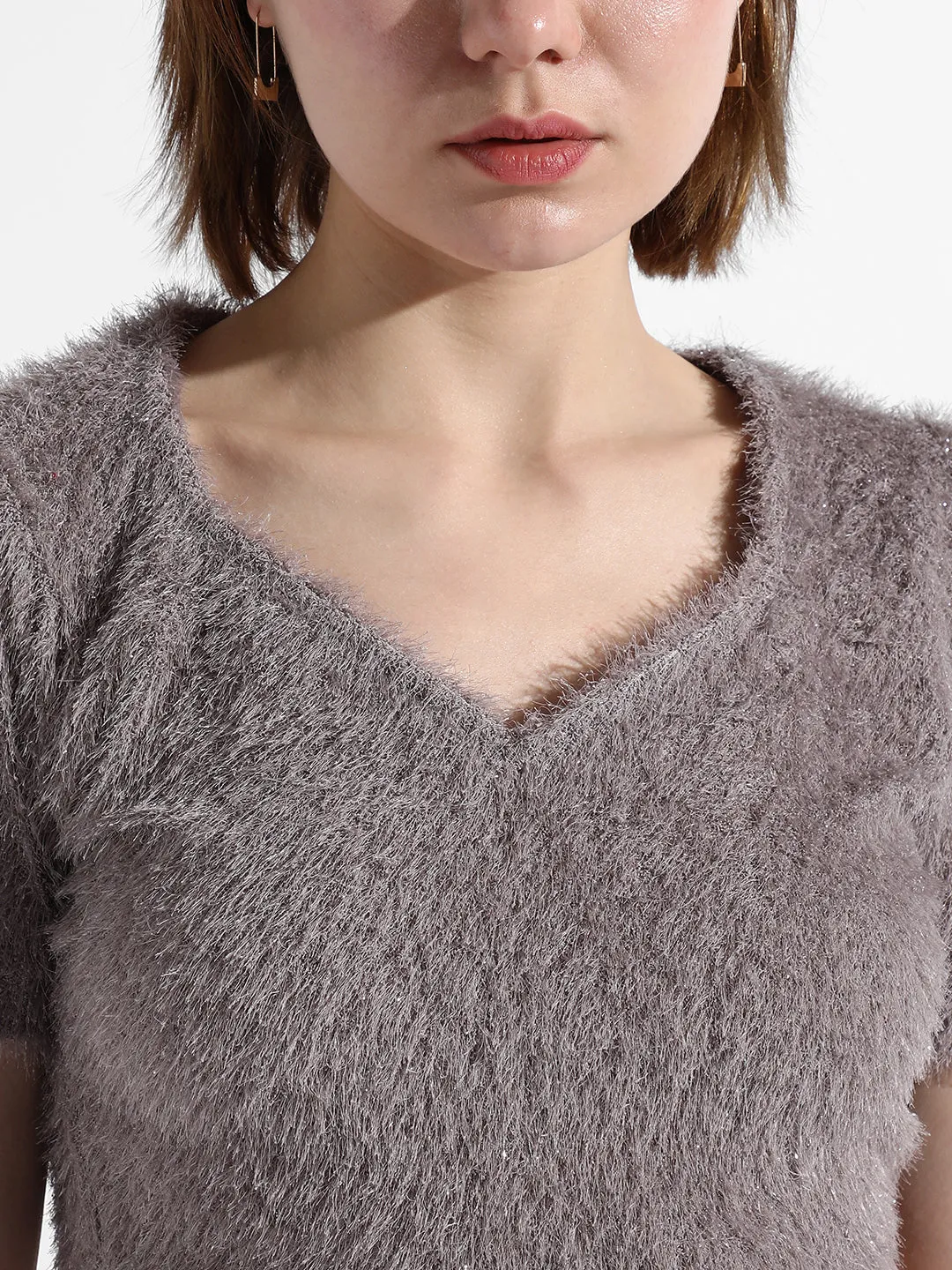 Grey Textured Top
