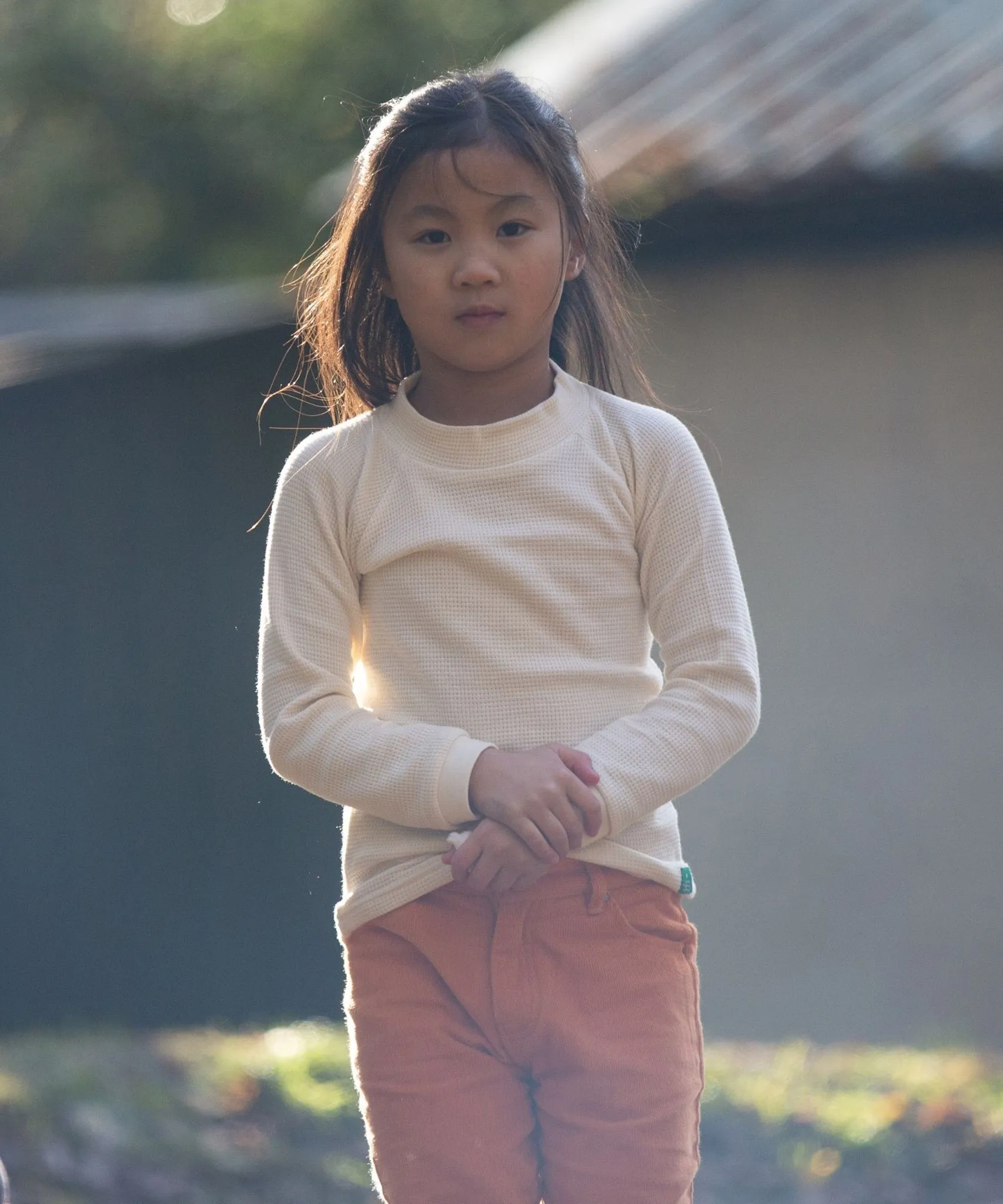 LGR Long Sleeve Waffle Top - Cream