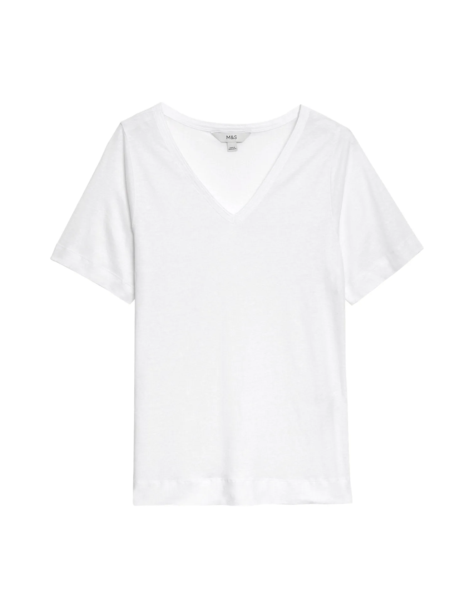 Linen Blend V-Neck Top