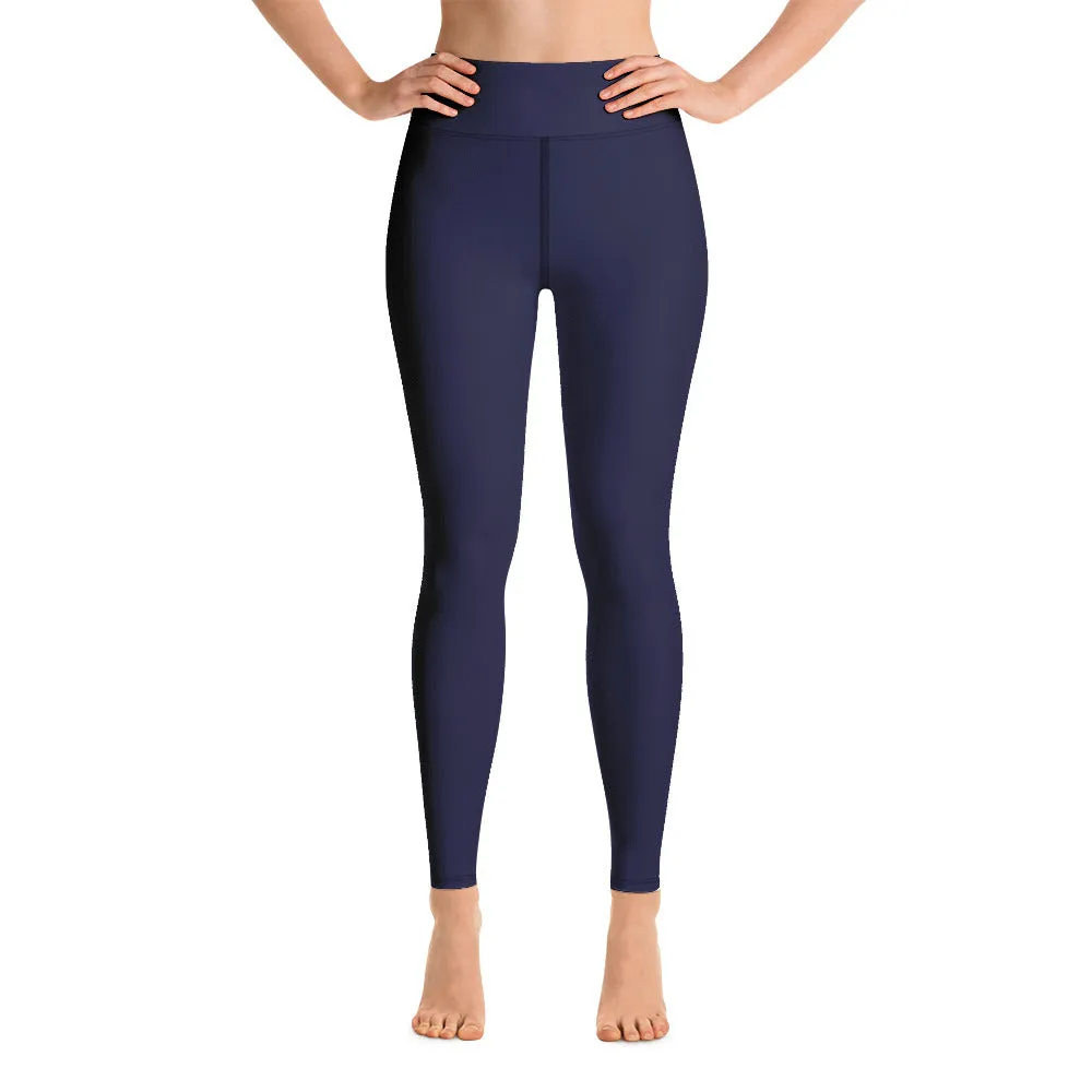 Long Yoga Leggings-Marine Blue