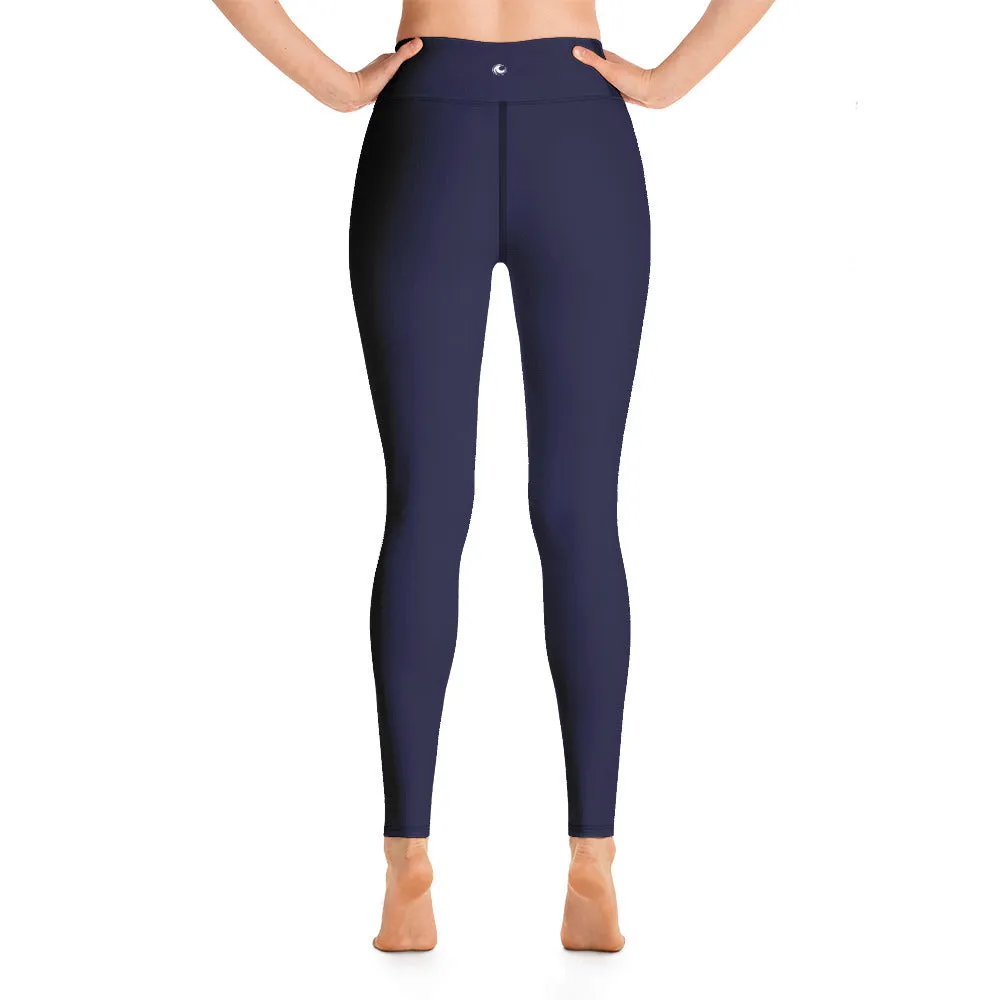 Long Yoga Leggings-Marine Blue