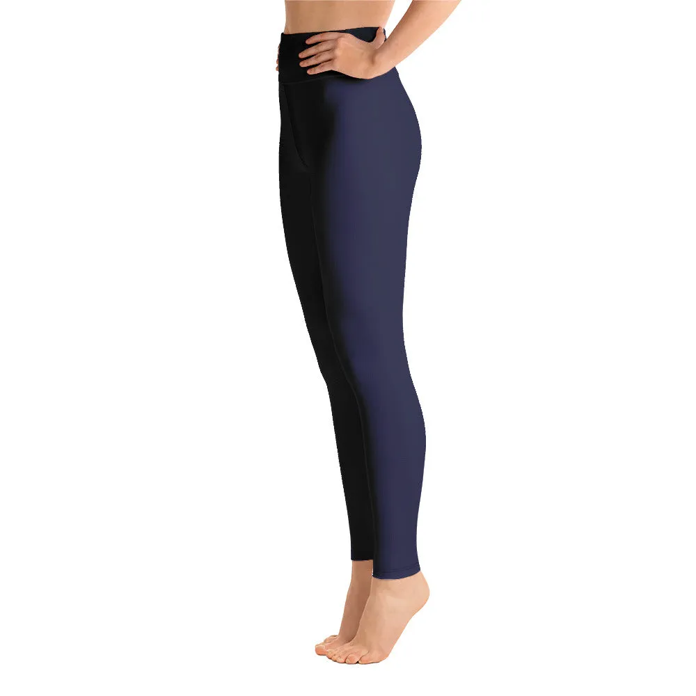 Long Yoga Leggings-Marine Blue