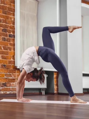 Long Yoga Leggings-Marine Blue
