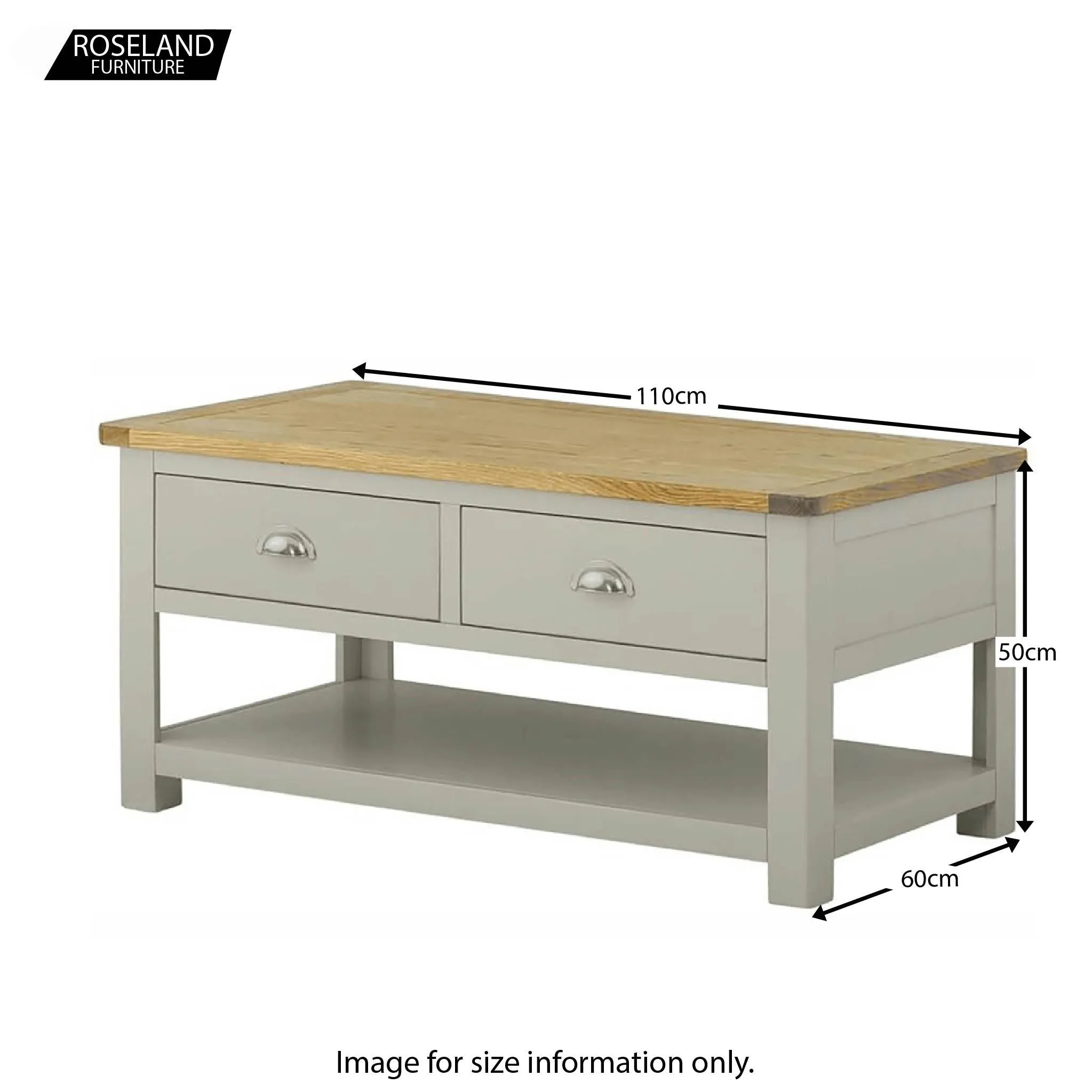 Padstow Grey 2-Drawer Coffee Table