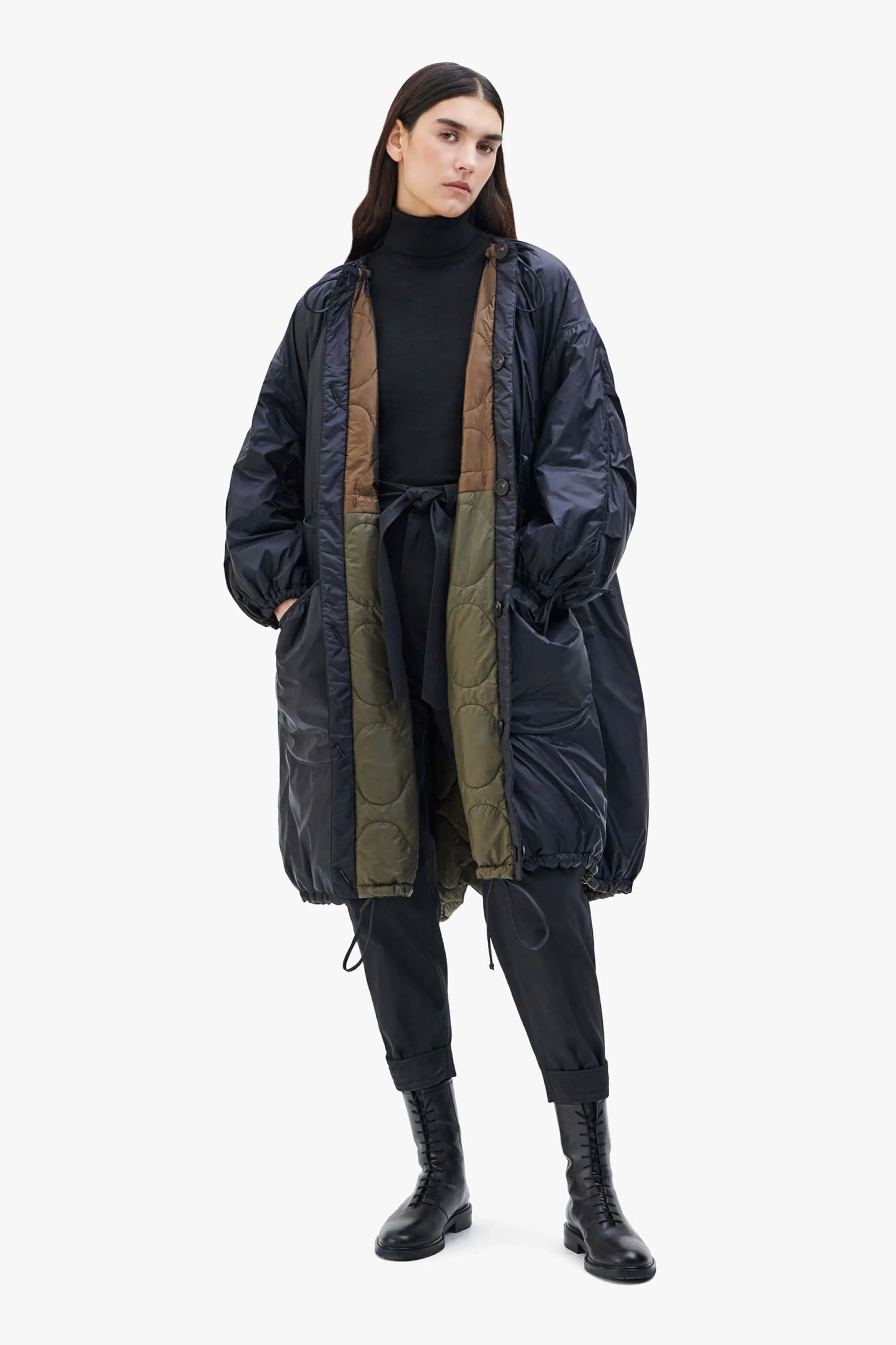 Parachute Quilt Parka - Bronze / Black