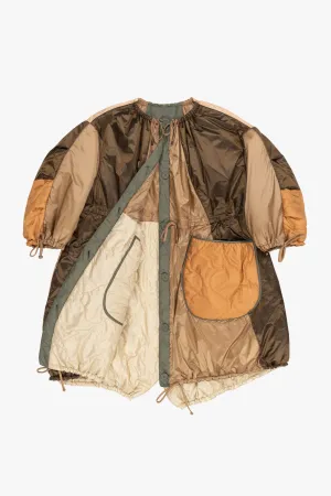 Patchwork Parachute Parka - Bronze / Mocha Brown