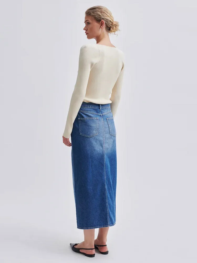 Second Female Kylie Skirt Denim Blue