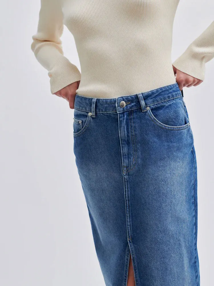 Second Female Kylie Skirt Denim Blue
