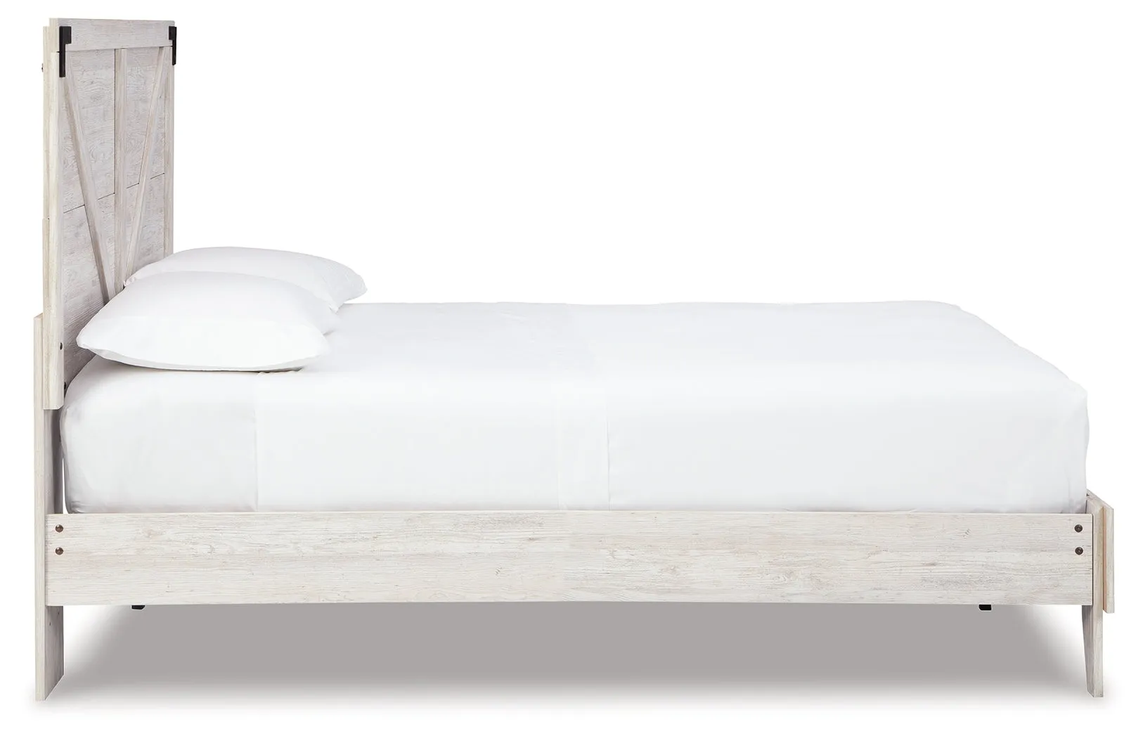 Shawburn Queen Platform Bed with Dresser and Chest in White/Dark Charcoal Gray