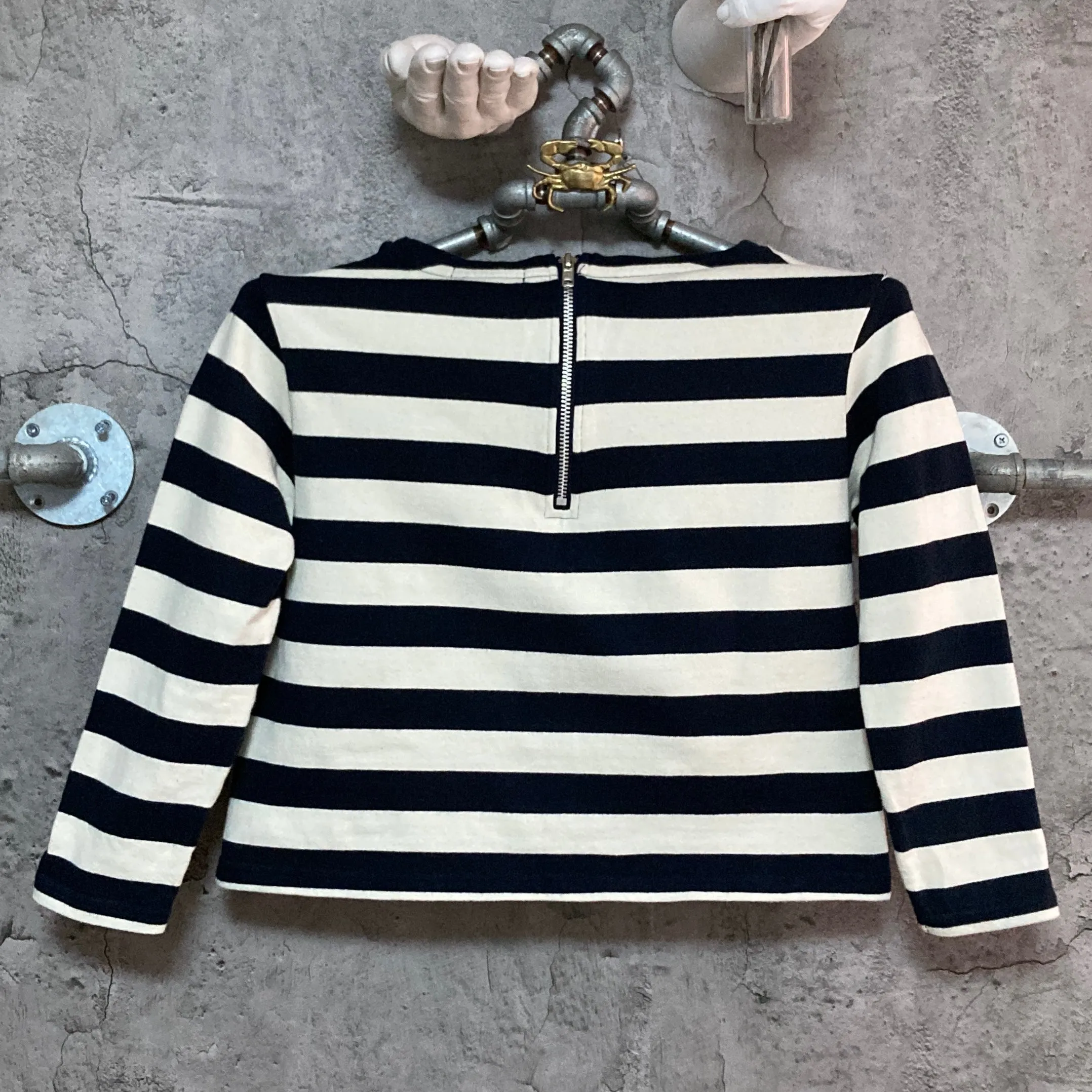 striped three quarter sleeve tops