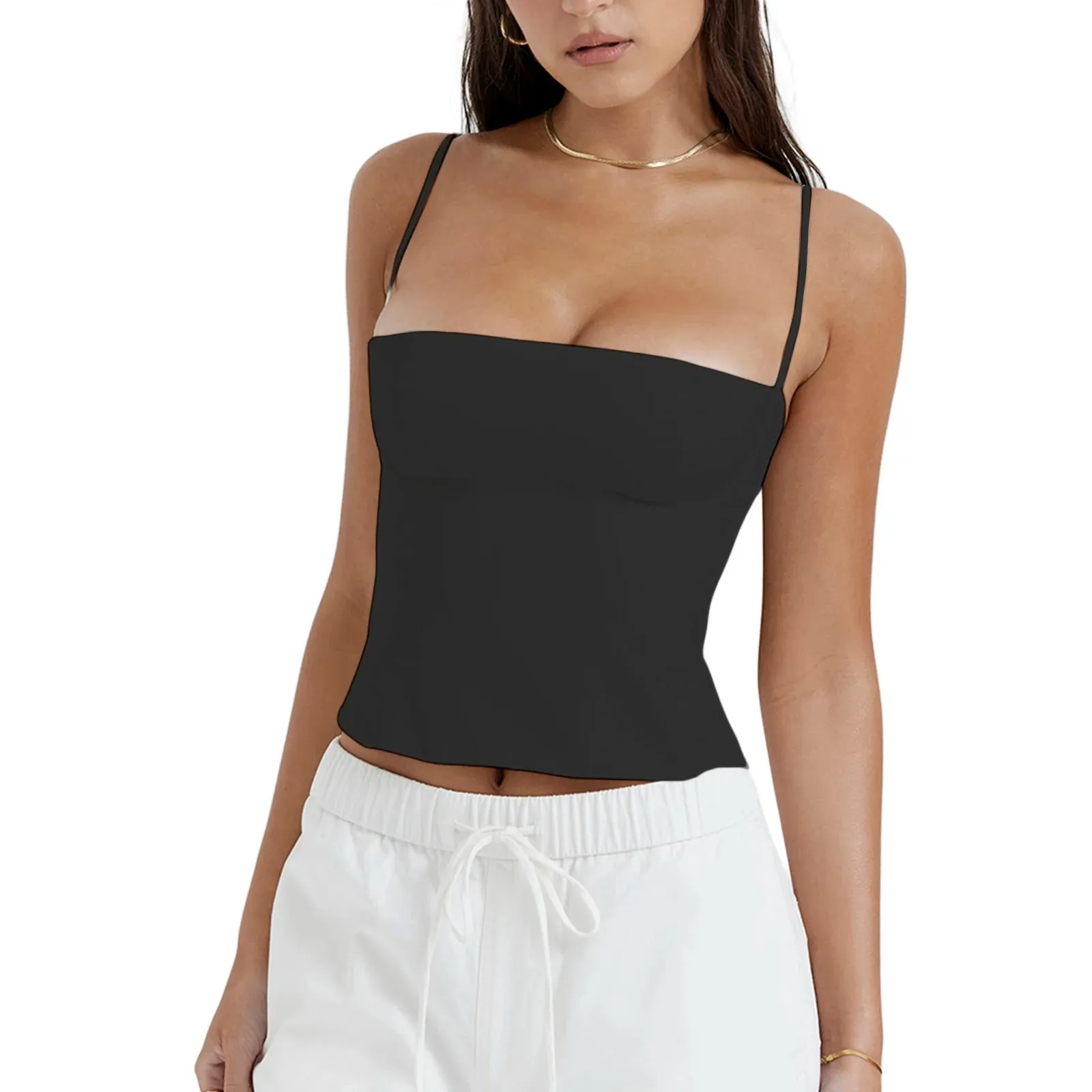Summer Backless Zip Up Bustier Crop Tops Y2K Chic Tank Tops