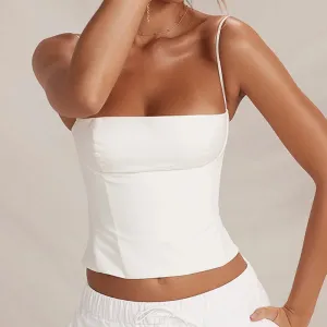 Summer Backless Zip Up Bustier Crop Tops Y2K Chic Tank Tops