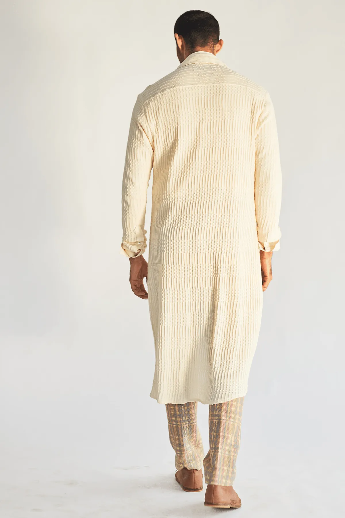 Textured Long Shirt Jacket