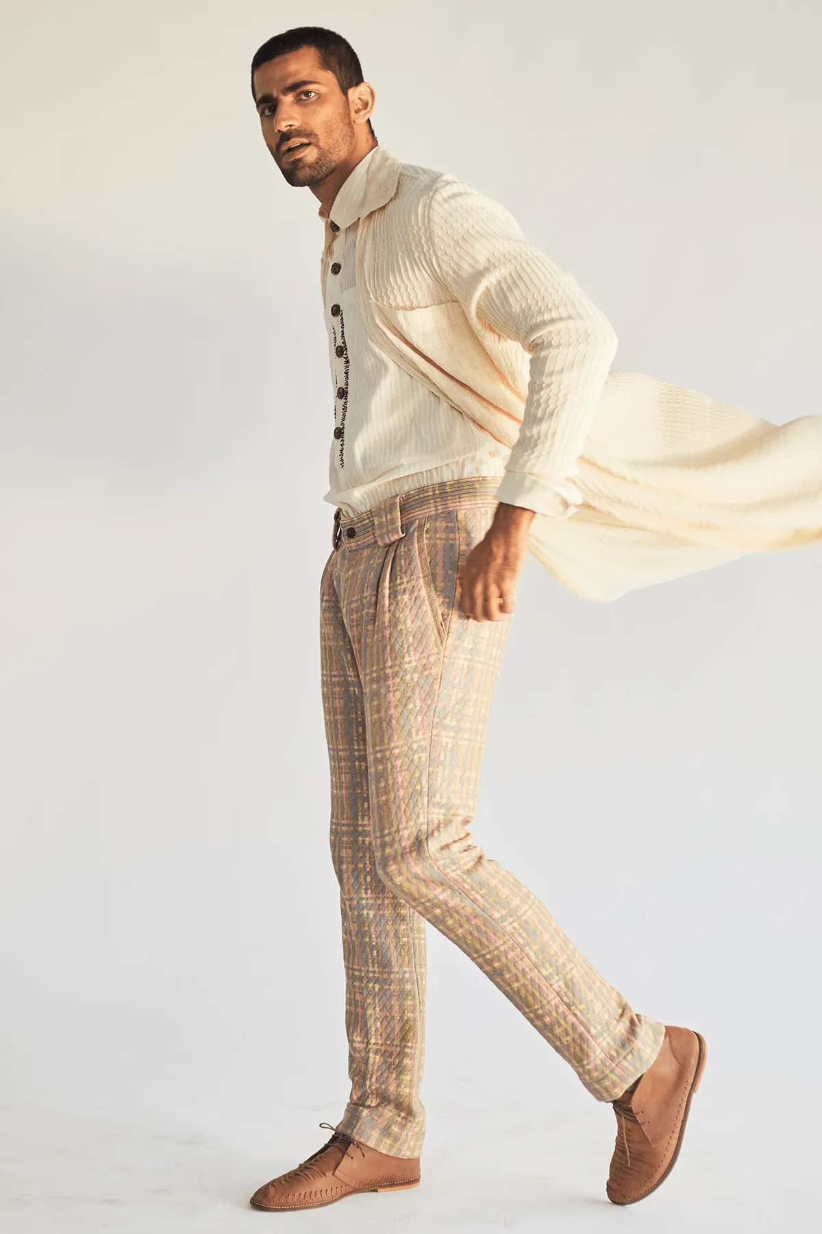 Textured Long Shirt Jacket