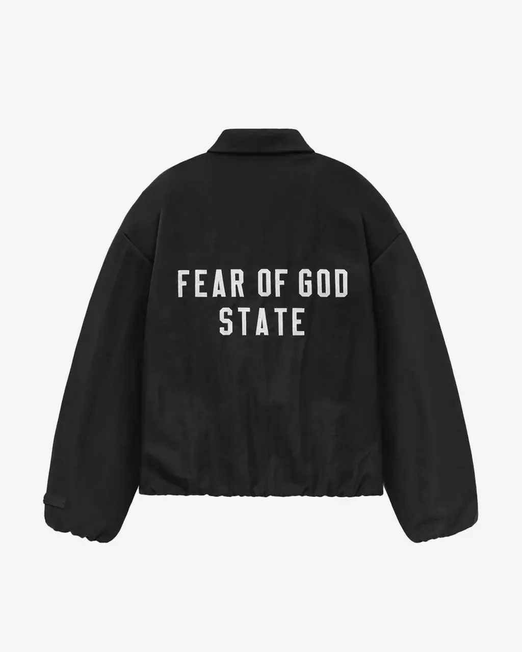 Textured Nylon Trucker Jacket Black