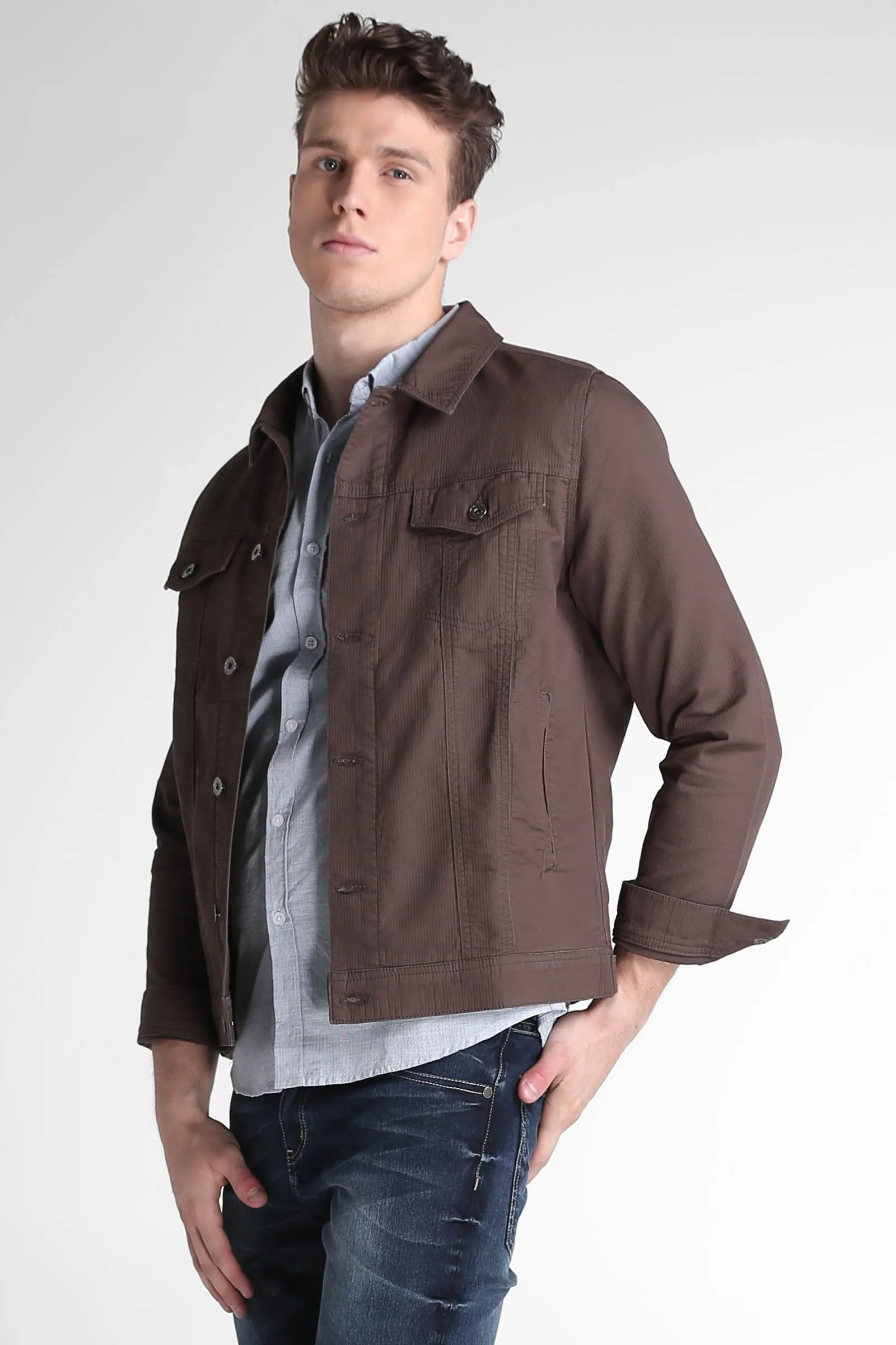 Textured Trucker Jacket