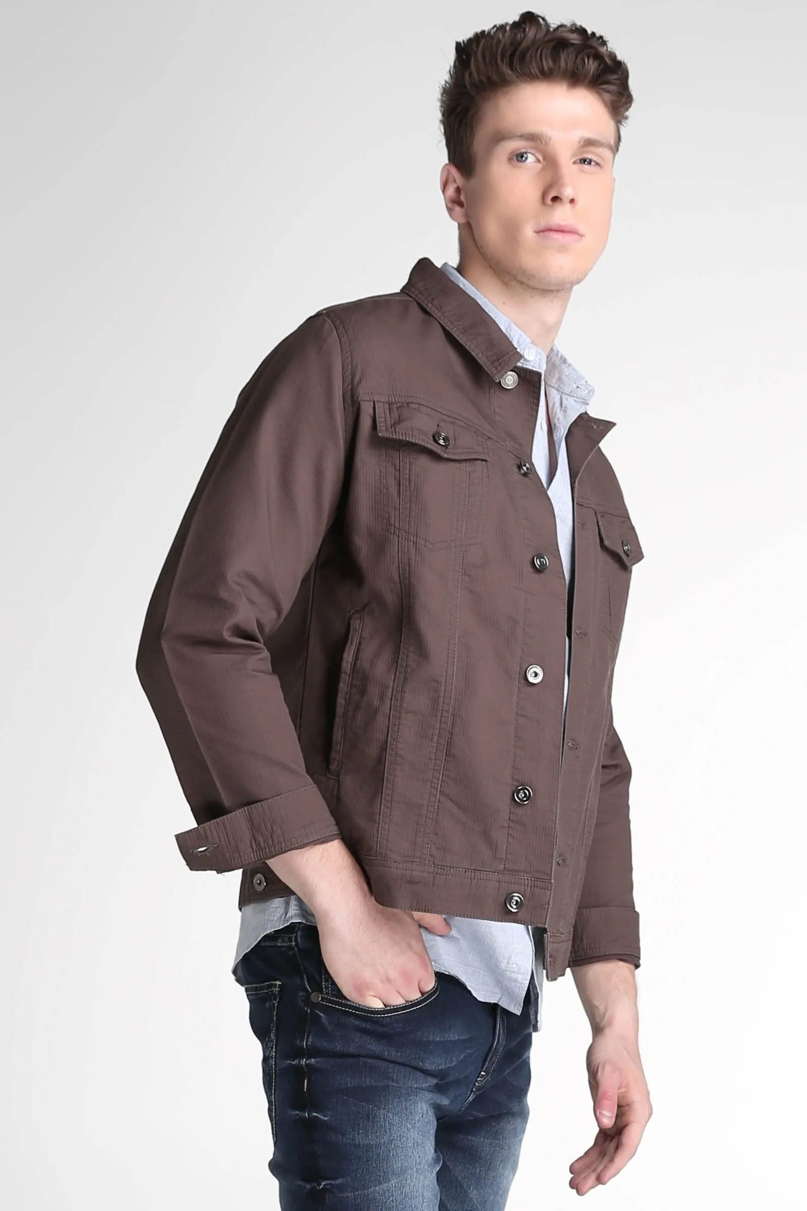 Textured Trucker Jacket