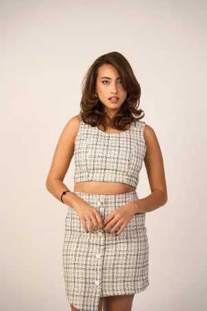 Tweed Top - White