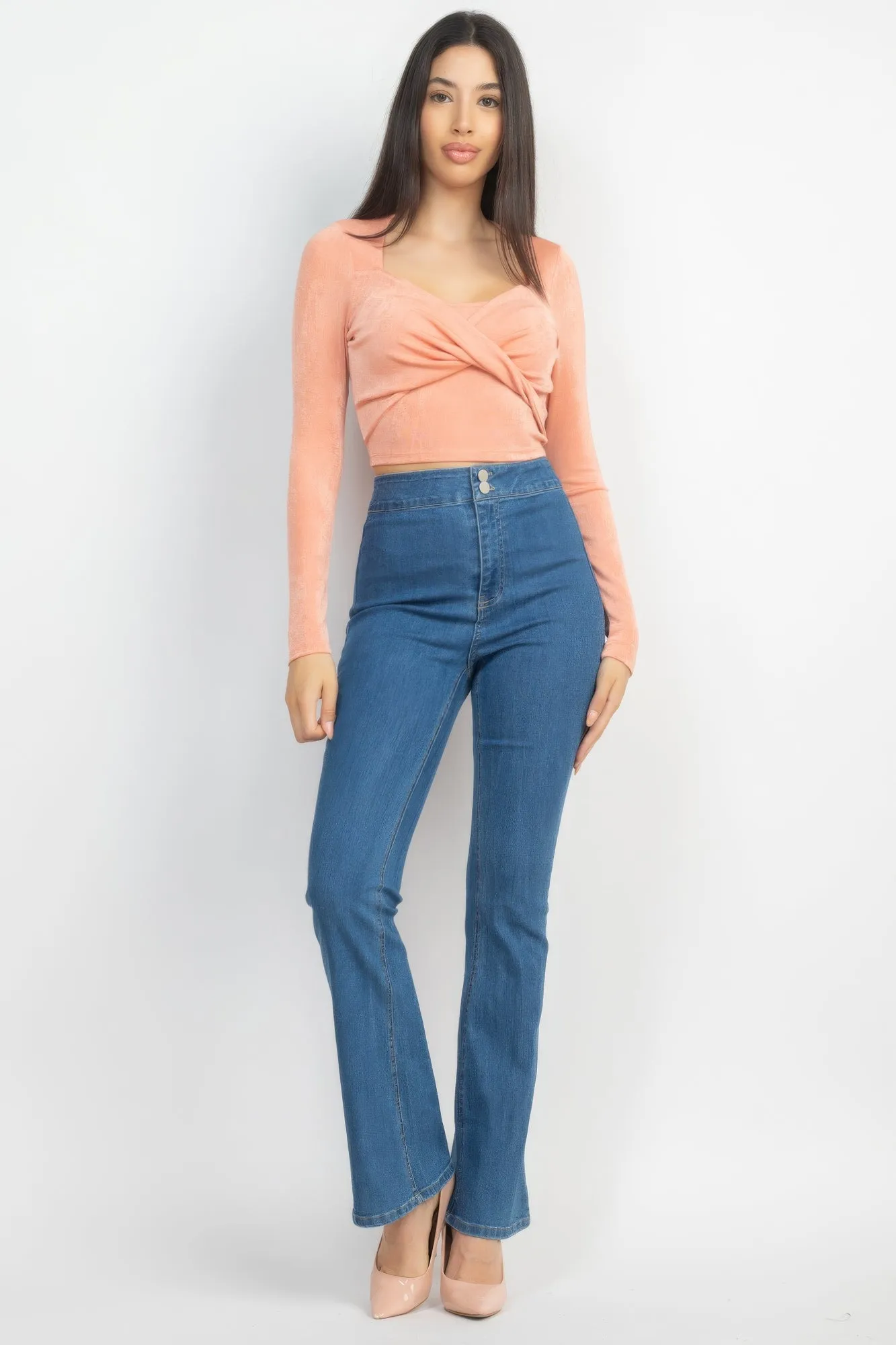 Twist Front Long Sleeve Top