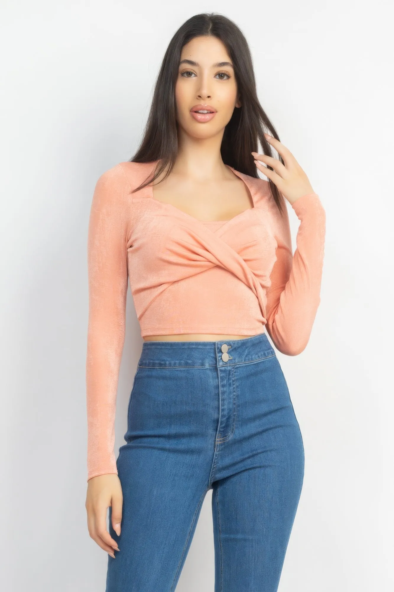 Twist Front Long Sleeve Top