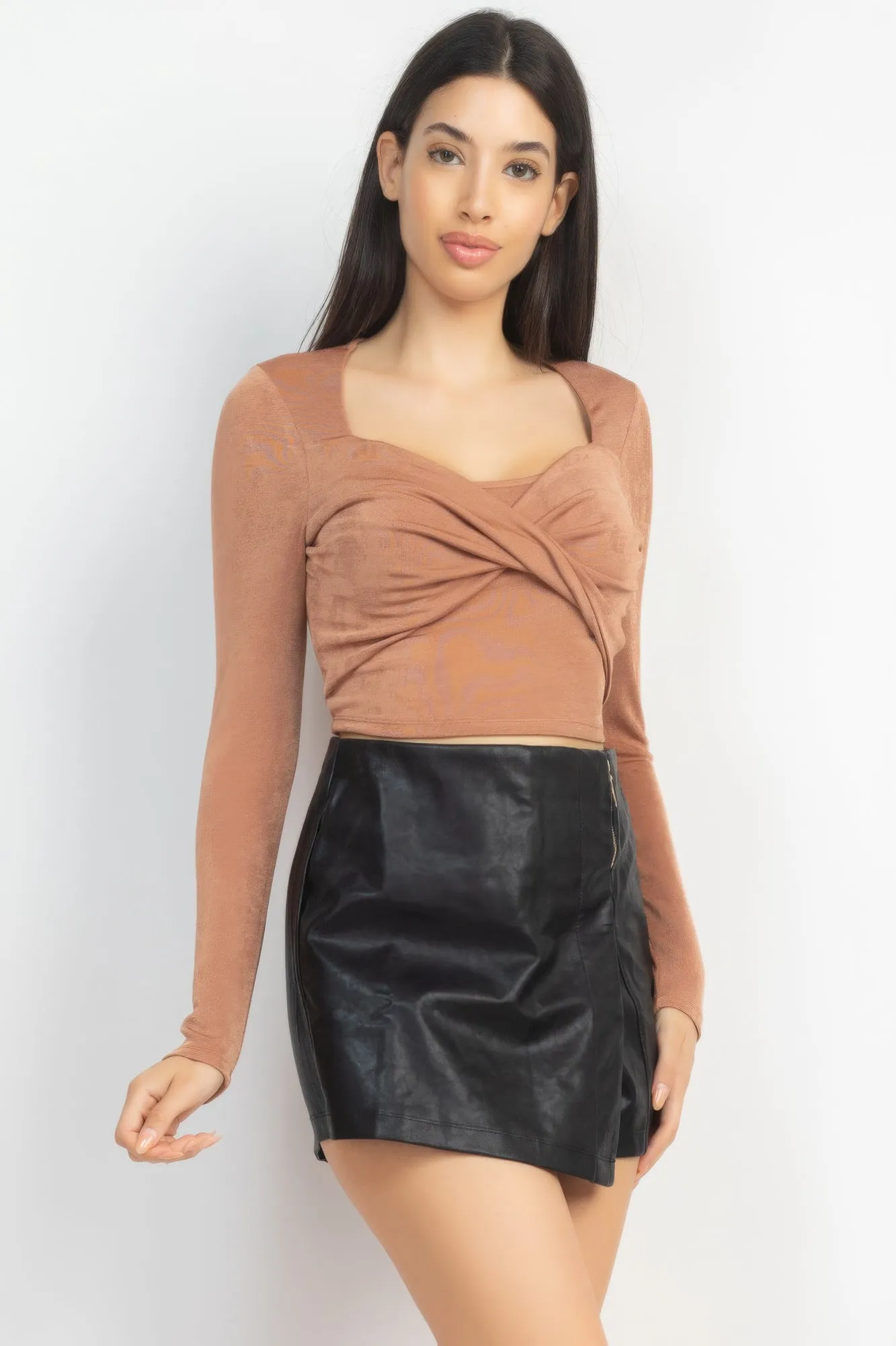 Twist Front Long Sleeve Top