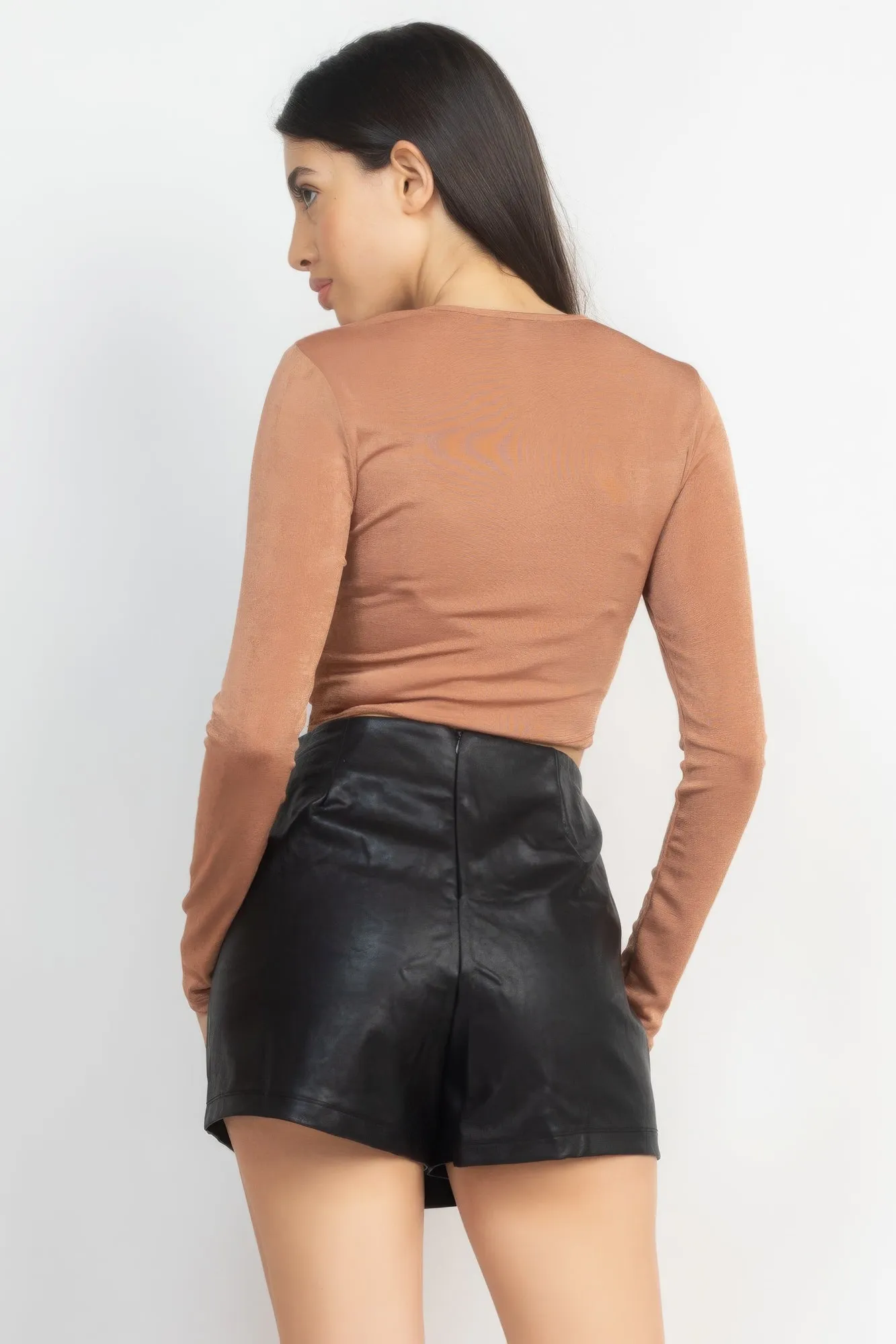Twist Front Long Sleeve Top