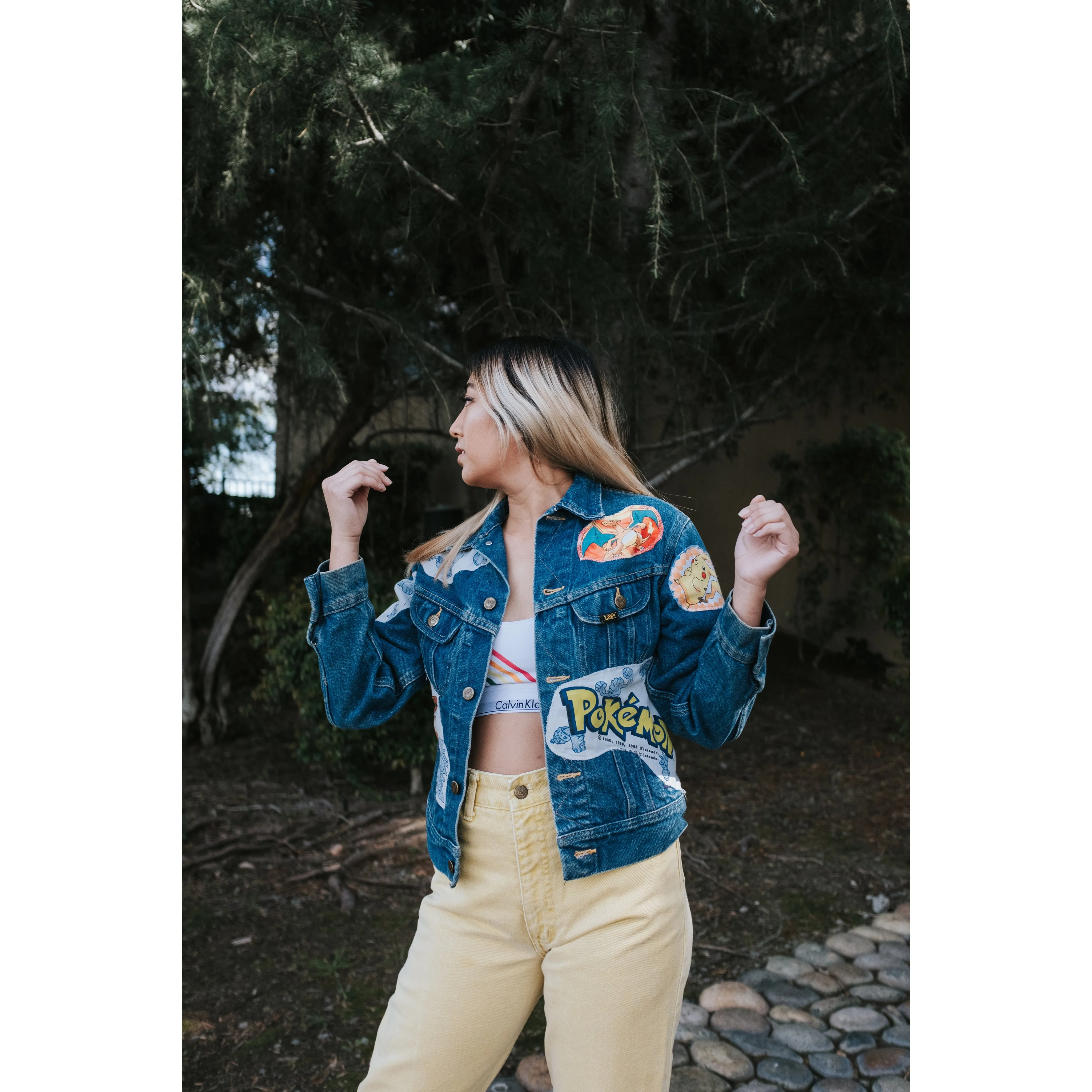 Vintage Lee Pokemon Patched Denim Jacket