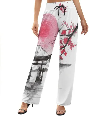 Womens Baggy Cotton Linen Blend Wide Leg Palazzo Pants Ladies Summer Casual Loose Trendy Elastic Waist Harem Pant